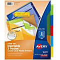 Avery® Dividers for 3 Ring Binders, 5-Tab Binder Dividers, Three-Pocket Plastic Binder Dividers with Corner Lock, Insertable Big Tab™, Multicolor, 1 Set (11273)