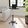 Flash Furniture Height Adjustable Mobile Contemporary Laminate Laptop Desk Workstation, 37-1/2"H x 25"W x 13"D, Black