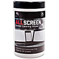 Advantus Read/Right AllScreen Screen Cleaning Wipes - For Display Screen - Alcohol-free, Ammonia-free - 75 / Canister - 1 Each - Assorted
