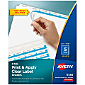 Avery® Customizable Index Maker® Dividers for 3 Ring Binder, Easy Print & Apply Clear Label Strip, 5 Tab, White, Box Of 50 Sets