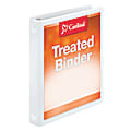 Cardinal Treated ClearVue™ Locking 3-Ring Binder, 1" Round Rings, 52% Recycled, White