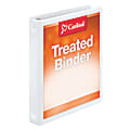 Cardinal Treated ClearVue™ Locking 3-Ring Binder, 1" Round Rings, 52% Recycled, White 1 thumbnail image