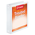 Cardinal Treated ClearVue™ Locking 3-Ring Binder, 1 1/2" Round Rings, 52% Recycled, White