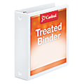Cardinal Treated ClearVue™ Locking 3-Ring Binder, 2" Round Rings, 52% Recycled, White