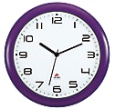 Alba Silent Round Wall Clock, 12" Diameter, Purple 1 thumbnail image