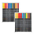 Lyra Aqua Brush Duo Art Markers, Broad/Brush Tip, Assorted Colors, Pack Of 24 Markers