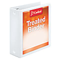 Cardinal Treated ClearVue™ Locking 3-Ring Binder, 3" Round Rings, 52% Recycled, White