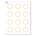 Avery® Print-To-The-Edge Labels With Sure Feed® Technology, S00-D1D-PRWMP10, Round, 2", Matte White, Preprinted Gold Border with Gold Dots Design, Pack Of 120 1 thumbnail image