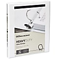 Office Depot® Brand Heavy-Duty View 3-Ring Binder, 1/2" D-Rings, White
