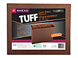 Smead® TUFF® Expanding File, 12 Pockets, Monthly, 12" x 10" Letter Size, 30% Recycled, Brown 1 thumbnail image