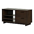South Shore Fynn TV Stand With Drawers For TVs Up To 55'', Brown Oak