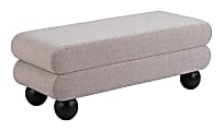 Zuo Davao Polyester Bench, 18-1/8”H x 45-5/16”W x 17-5/16”D, Gray 1 thumbnail image