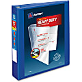 Avery® Heavy-Duty View 3-Ring Binder With Locking One-Touch EZD™ Rings, 1 1/2" D-Rings, 41% Recycled, Pacific Blue