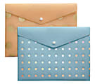 Divoga® Poly Snap Letter Envelope, Whimsical Wonder Collection, 9 1/16" x 12 1/4", Assorted Colors