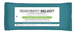 ReadyBath SELECT Medium-Weight Cleansing Washcloths, Scented, 8" x 8", White, 8 Washcloths Per Pack, Case Of 30 packs