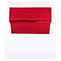 JAM Paper® Booklet Invitation Envelopes, A2, Gummed Seal, Red/White, Pack Of 25