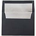 JAM Paper® Foil-Lined Booklet Invitation Envelopes, A6, Gummed Seal, 30% Recycled, Black/Silver, Pack Of 25 1 thumbnail image