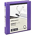 Office Depot® Heavy-Duty View 3-Ring Binder, 1" D-Rings, Purple