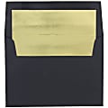 JAM Paper® Booklet Envelopes, A8, Gummed Seal, 30% Recycled, Black/Gold, Pack Of 25 1 thumbnail image