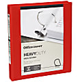 Office Depot® Brand Heavy-Duty View 3-Ring Binder, 1" D-Rings, 49% Recycled, Red