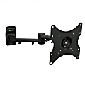 MegaMounts Full Motion Single-Stud Wall Mount With Bubble Level For 17 - 42" Screens, 9"H x 9"W x 18"D, Black 1 thumbnail image