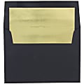 JAM Paper® Booklet Envelopes, A8, Gummed Seal, Black/Gold, Pack Of 25 Envelopes 1 thumbnail image