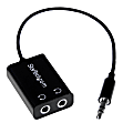 StarTech.com Black Slim Mini Jack Headphone Splitter Cable Adapter 1 thumbnail image