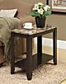 Monarch Specialties Accent Table With Marble Top, Rectangle, Brown