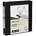 Office Depot® Brand Heavy-Duty View 3-Ring Binder, 1 1/2" D-Rings, 49% Recycled, Black