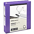 Office Depot® Heavy-Duty View 3-Ring Binder, 1 1/2" D-Rings, 49% Recycled, Purple