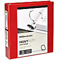 Office Depot® Heavy-Duty View 3-Ring Binder, 1 1/2" D-Rings, Red