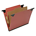 SKILCRAFT Straight Tab Cut Letter  Hanging Folder - 2" Folder Capacity - 8 1/2" x 11" - Top Tab Position - 1 Divider(s) - Pressboard, Kraft, Fiber - Red - 10 / Box - TAA Compliant