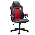 Elama Faux Leather High-Back Adjustable Height Office Task Chair, Black/Red 1 thumbnail image