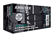 Ambitex® Disposable Powder-Free Nitrile Gloves, Exam, XX-Large, Black, Case Of 1,000