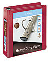 Office Depot® Brand Heavy-Duty View 3-Ring Binder, 2" D-Rings, 54% Recycled, Dark Red