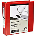 Office Depot® Brand Heavy-Duty View 3-Ring Binder, 2" D-Rings, 49% Recycled, Red