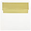 JAM Paper® Booklet Invitation Envelopes, A8, Gummed Seal, Gold/White, Pack Of 25 1 thumbnail image
