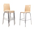 National Public Seating Bushwick Series Wood Café Chairs, Natural, Set Of 4 Chairs