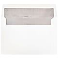 JAM Paper® Foil-Lined Invitation Envelopes, A9, Gummed Seal, Silver/White, Pack Of 25
