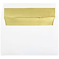 JAM Paper® Foil-Lined Invitation Envelopes, A9, Gummed Seal, Gold/White, Pack Of 25 1 thumbnail image