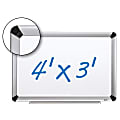 3M™ Porcelain Magnetic Dry-Erase Whiteboard, 48" x 36", Aluminum Frame With Silver Finish