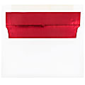 JAM Paper® Foil-Lined Invitation Envelopes, A9, Gummed Seal, Red/White, Pack Of 25