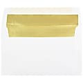 JAM Paper® Booklet Invitation Envelopes, A10, Gummed Seal, Gold/White, Pack Of 25