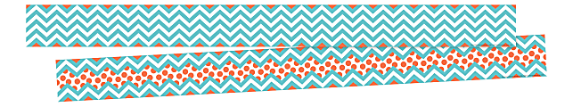 Barker Creek Double-Sided Border Strips, 3" x 35", Chevron Turquoise, Set Of 24