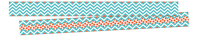 Barker Creek Double-Sided Border Strips, 3" x 35", Chevron Turquoise, Set Of 24 1 thumbnail image