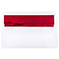 JAM PAPER #10 Business Foil Lined Envelopes, 4 1/8" x 9 1/2", White with Red Foil, Pack Of 25