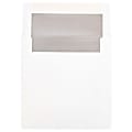 JAM Paper® Foil-Lined Invitation Envelopes, 6" x 6", Gummed Seal, Silver/White, Pack Of 25