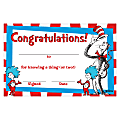 Amscan Dr. Seuss Cat In The Hat Certificates, 5-1/2" x 8-1/2", Multicolor, 36 Certificates Per Pack, Set Of 3 Packs 1 thumbnail image