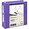Office Depot® Heavy-Duty View 3-Ring Binder, 3" D-Rings, Purple