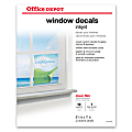 Office Depot® Inkjet Window Decals, Matte, Letter Size (8 1/2" x 11"), Pack Of 10